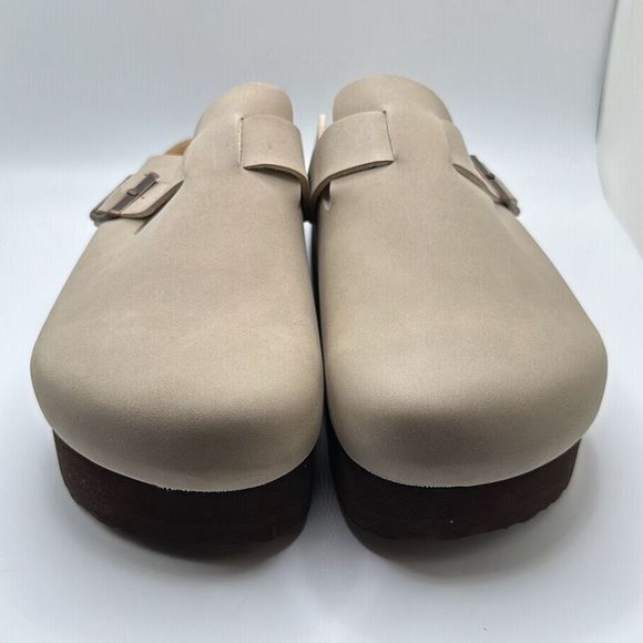 CUSHIONAIRE Women's Cork Footbed Platform Clog 10 WIDE SAND - Picture 2 of 7